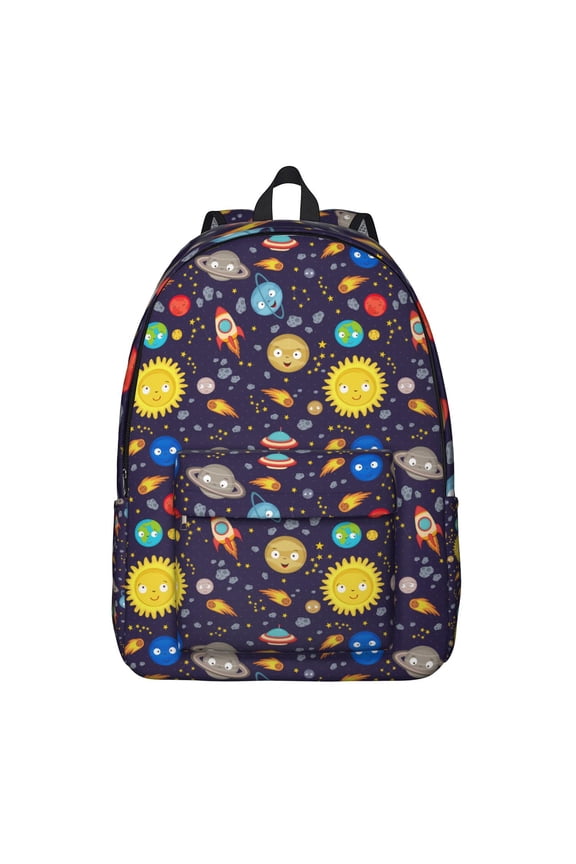 Galaxy Themed Laptop Backpack&nbsp;- Sci-Fi Inspired Waterproof Bookbag for Space Geeks, Cosmic Print Daypack with Double Zipper Sliders & Side Pockets
