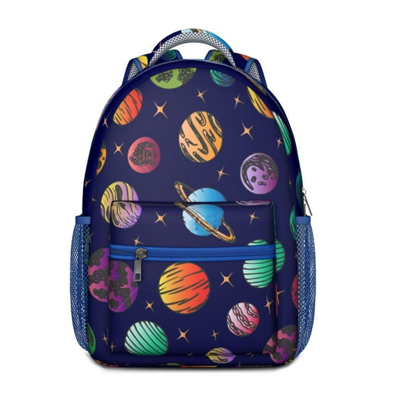 Galaxy Themed Student Backpack - Waterproof & Lightweight with Padded Shoulder Straps, Starry Night Sky Print for Teens