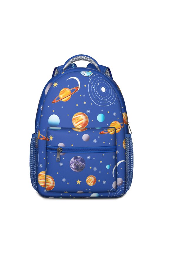 Galaxy Themed Student Backpack - Waterproof & Lightweight with Padded Shoulder Straps, Starry Night Sky Print for Teens
