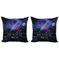 thumbnail image 1 of Ambesonne Galaxy Throw Pillow Cover 2 Pack, Geek Nerd Pride Day, 24", Blue Black and Red, 1 of 2