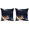 thumbnail image 1 of Ambesonne Galaxy Throw Pillow Cover 2 Pack, Galaxy Solar Adventure, 18", Blue White, 1 of 2