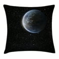 thumbnail image 1 of Galaxy Throw Pillow Cushion Cover, Scenic View of Planet Earth from Moon Dark Cosmos Crater Sci Fi Theme Image Print, Decorative Square Accent Pillow Case, 24 X 24 Inches, Blue Black, by Ambesonne, 1 of 2