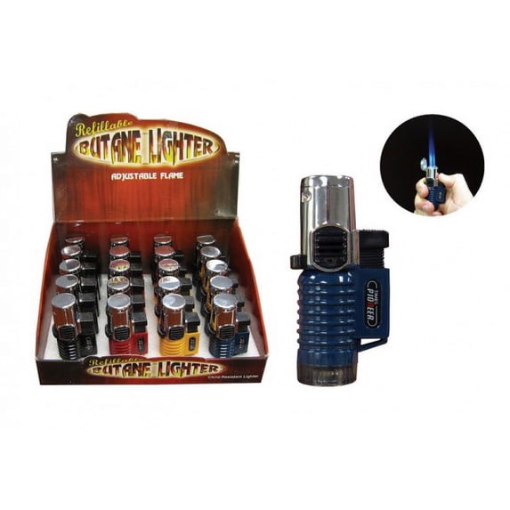 Galaxy Triple Flame Torch Lighter Display - Box of 20 - Assorted Colors