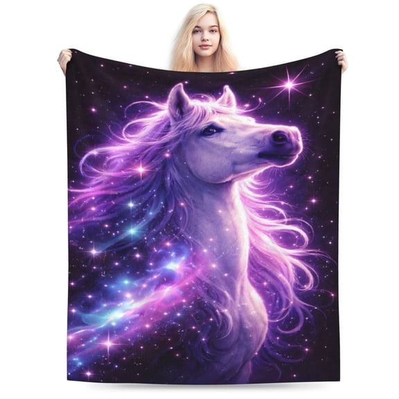 Galaxy Unicorn Blanket for Couch Bed Soft Cozy Celestial Fantasy Design Purple Aesthetic Home Decor Christmas Gift 80x60