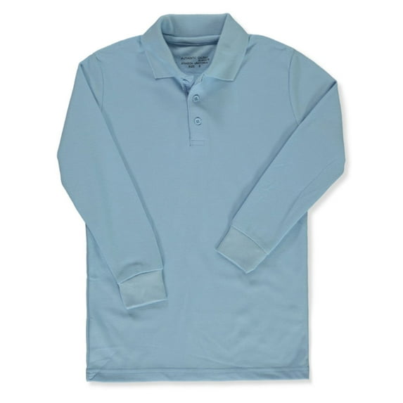 Galaxy Uniform Boys' Long-Sleeved Pique Polo Shirt Color: blue Size: 6
