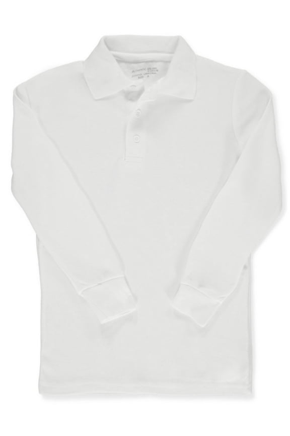 Uniform Boys' Long-Sleeved Pique Polo Shirt Color: white Size: 14