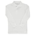 thumbnail image 1 of Galaxy Uniform Boys' Long-Sleeved Pique Polo Shirt Color: white Size: 16, 1 of 2