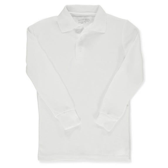 Galaxy Uniform Boys' Long-Sleeved Pique Polo Shirt Color: white Size: 16