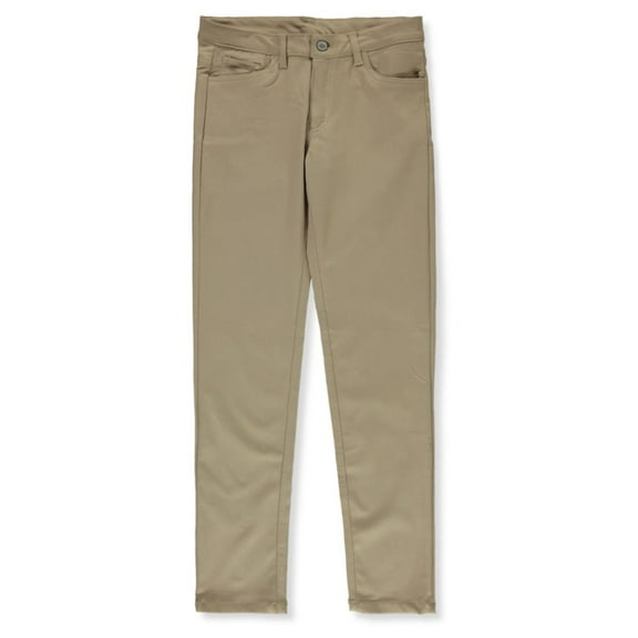 Galaxy Uniform Girls' Super Stretch Skinny Pants - khaki, junior 16