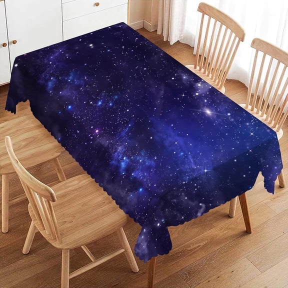 Galaxy Universe Rectangle Tablecloth Starry Night Table Cloth for Kitchen Dining Sky Stars Tablecloths Deep Outer Space Table Cover Decor for Party Patio 60 x 84 Inch