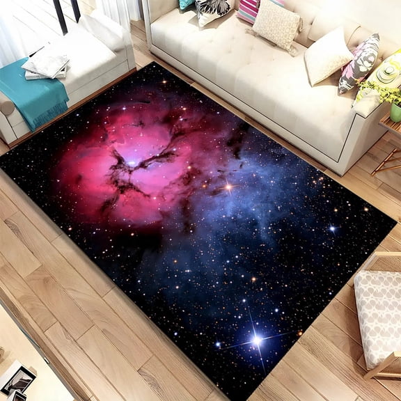 Galaxy Universe Space Stars Area Rug Carpet Rug for Home Living Room Bedroom Sofa Doormat r Kids Play Non-slip Floor Mat HD