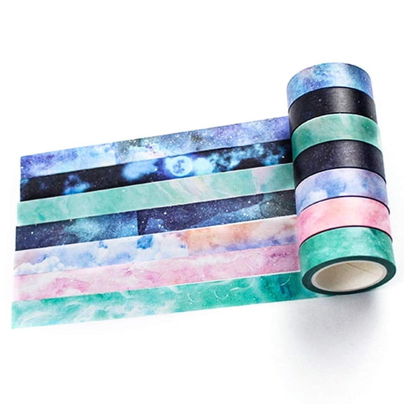 Galaxy Washi Tape Set Starry Printed Decorative Tapes for Arts, DIY Crafts, Journals, Planners, Scrapbook, Wrapping