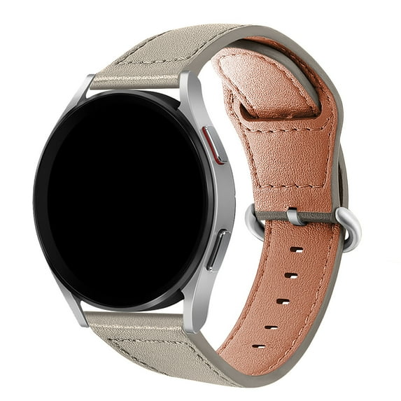Galaxy Watch 4 / Galaxy Watch 4 Classic Bands, Genuine Leather Replacement Strap Wristband Watchband for Samsung Galaxy Watch 4 40mm 44mm & Galaxy Watch 4 Classic 42mm 46mm, Women Men