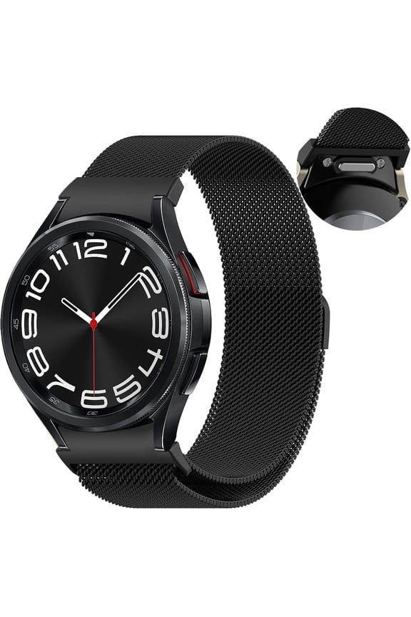 Galaxy Watch 6 Classic Bands 47mm 43mm Galaxy Watch 7 6 5 4 Band 40mm 44mm,Galaxy Watch 5 Pro 45mm Bands Metal One Click No Gap Band Compatible with Samsung Galaxy Watch 6/4 Classic 47mm 43mm 46mm