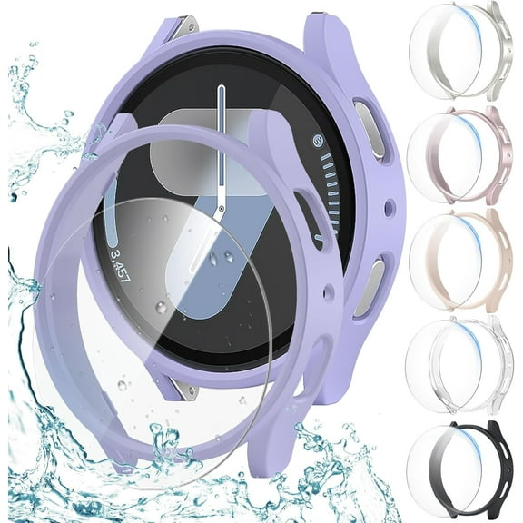 Galaxy Watch 7 40 mm Screen Protector - [6+6] Package Case + Tempered Glass Screen Protector Full Coverage Hard PC Protective Case HD Thin Cover for Samsung Galaxy Watch 7 40 mm Accessories