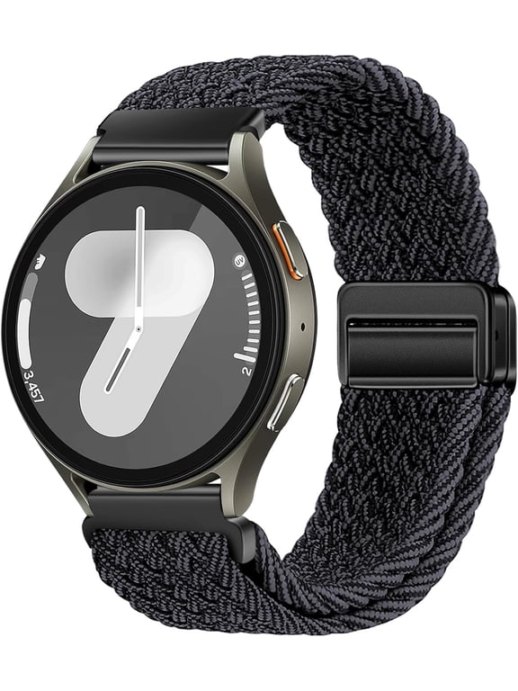 Galaxy Watch 7/6/5/4/FE Band 40mm 44mm Compatible with Samsung Galaxy 6/4 Classic 47 43mm 46 42mm Nylon Bands, Watch 5 Pro Straps 45mm for Women Men 20mm Braided Magnetic Elastic Strap