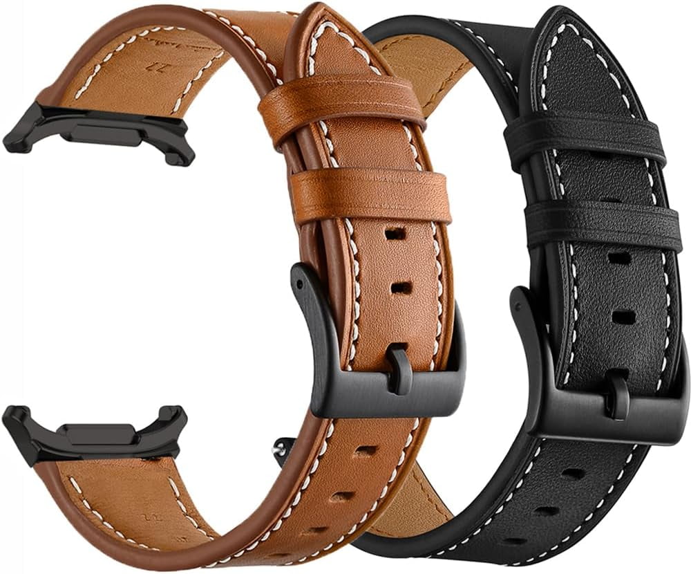 for Galaxy Watch 7 Ultra Bands 47mm Leather for Men Women (2024), No