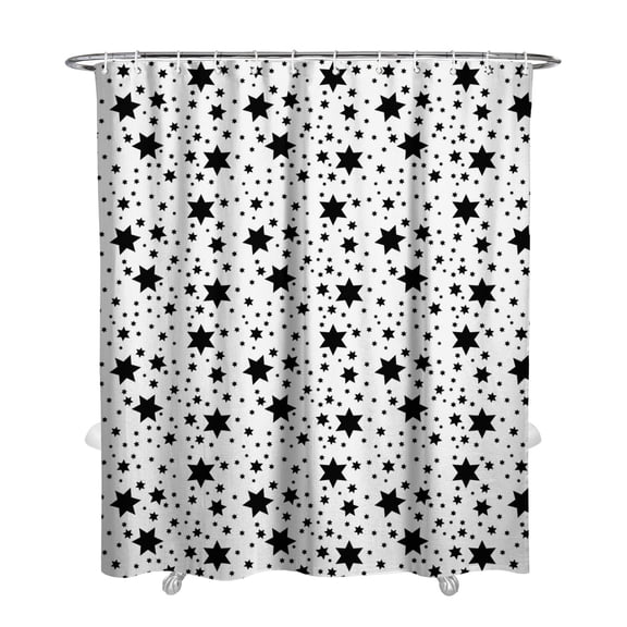 Galaxy Waterproof Shower Curtain for Bathroom, Sci-fi Lovers Celestial Space Geek Cosmos Outer Space Starry Night Nebula Cosmic Design, Machine Washable Fabric with Plastic Hooks