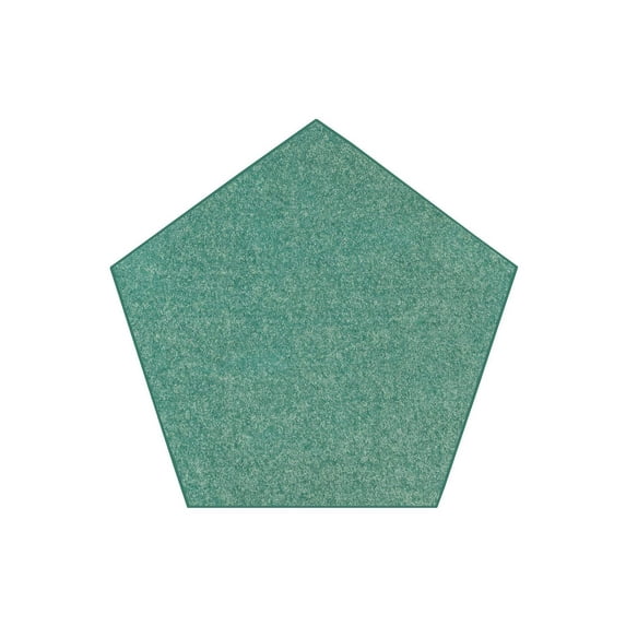 Galaxy Way Solid Color Teal 5' Pentagon - Area Rug