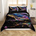 thumbnail image 1 of Galaxy Whale Duvet Cover Set King Size,Magical Ocean Animals Bedding Sets Teens Room Decor,Glowing Colorful Starry Sky Universe Comforter Cover Trippy Boho 3Pcs（No Comforter）, 1 of 6