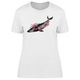 thumbnail image 1 of Galaxy Whale With Flowers T-Shirt Women -Image by Shutterstock, Female x-Large, 1 of 2