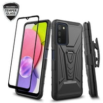 Galaxy Wireless Case For Samsung Galaxy A15 5G Built-in Kickstand Phone Case Cover with Tempered Glass Screen Protector - Black