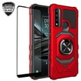 thumbnail image 1 of Galaxy Wireless Case for T Mobile Revvl 6x 5G/Revvl 6 5G Case w/Tempered Glass Screen Protector [Military Grade] Ring Car Mount Kickstand Shockproof Hard Phone Case - Red, 1 of 8