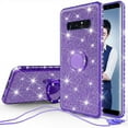 thumbnail image 1 of Galaxy Wireless Case for Samsung Galaxy S10 Glitter Ring Stand Case Cover - Purple, 1 of 5