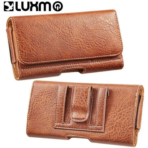 Galaxy Wireless Phone Holster for AT&T Radiant Max 5G / Fusion 5G / Cricket Dream 5G / Innovate 5G Leather Belt Clip Phone Holder Carrying Pouch - Black