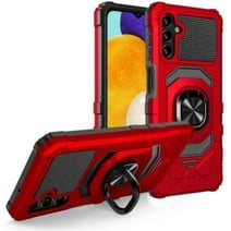Galaxy Wireless for Samsung Galaxy A14 5G Case w/Tempered Glass Screen Protector [Military Grade] Ring Car Mount Kickstand Shockproof Hard Phone Case - Red