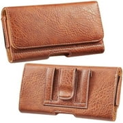 Galaxy Wireless USA for Samsung Galaxy S24 Ultra S24 Plus, S24 FE Holster Brown Leather Carrying Cell Phone Holder Belt