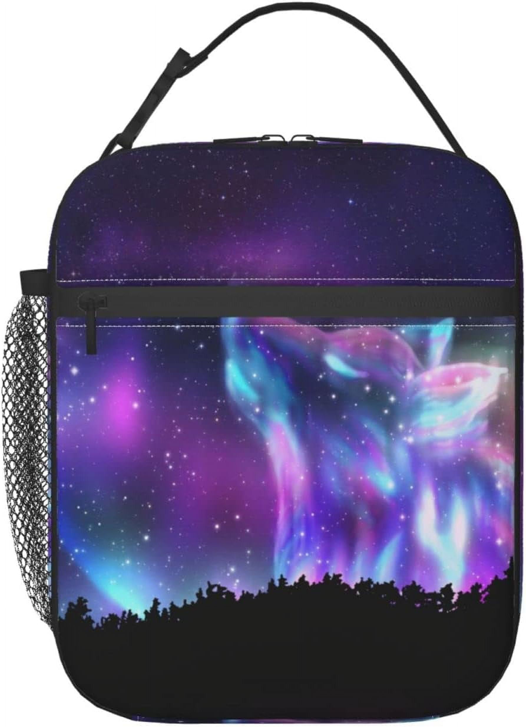 Galaxy Wolf Insulated Lunch Bag, Leakproof Meal Bag for Travel