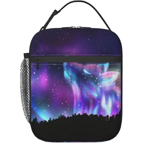 Galaxy Wolf Reusable Lunch Box Insulated LunchBox Cooler Lunch Bag