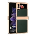 thumbnail image 1 of Galaxy Z Flip 3 Case 2021, Galaxy Z Flip 3 5G Case, Allytech Plating PC Frame Cover All-Inclusive Protective Folding Sleeve Case for Samsung Galaxy Z Flip 3 2021(5G), Cyanblue, 1 of 3