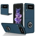 thumbnail image 1 of Galaxy Z Flip 3 Case and Cover, Allytech Magnetic Ring Holder Slim Matte PC All-Inclusive Protection Kickstand Case for Samsung Galaxy Z Flip 3 (5G), Darkblue, 1 of 7