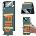 thumbnail image 1 of Galaxy Z Flip 3 Case Cover, Case for Samsung Flip 3 5G 2021, Allytech Hard PC Protective Case with Strap Kickstand All-Inclusive Camera Lens Protector Case for Samsung Galaxy Z Flip 3, Darkgreen, 1 of 6