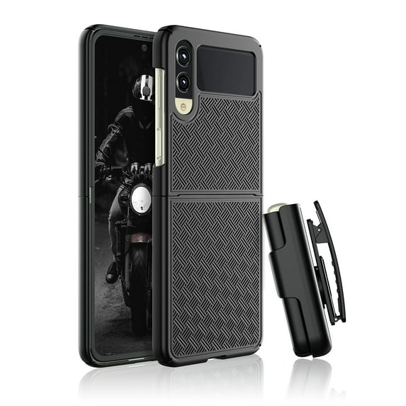 Galaxy Z Flip 4 5G Case Holster Clip, EBIZCITY Shock Absorbing Swivel Locking Belt Defender Heavy Full Body Kickstand Carrying Tank Armor Cases Cover for Samsung Galaxy Z Flip 4 6.7" 2022