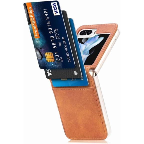 Galaxy Z Flip 4 5G Case, Luxury PU Leather Wallet, Rose Gold, Card Slots, Full Protection, Slim Fit, Shock-Absorbent, Wireless, Travel, Card Holder