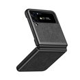 thumbnail image 1 of Galaxy Z Flip 4 Case 2022, Allytech Lychee Pattern PU Leather Hard Back Foldable All Around Protective Case for Samsung Galaxy Z Flip 4 5G, Black, 1 of 6