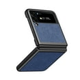 thumbnail image 1 of Galaxy Z Flip 4 Case 2022, Allytech Lychee Pattern PU Leather Hard Back Foldable All Around Protective Case for Samsung Galaxy Z Flip 4 5G, Blue, 1 of 6