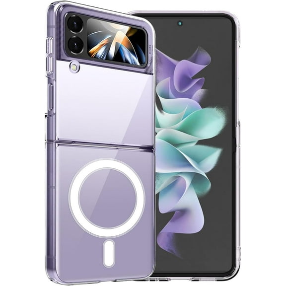 for Galaxy Z Flip 4 Case Clear,[Compatible with Magsafe],[10 FT Military Grade Drop Protection][Anti Yellowing] Slim Soft TPU Phone Case for Galaxy Z Flip 4-Clear 14-zflip4-01