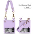thumbnail image 1 of for Galaxy Z Flip 4 Case, Cute Z Flip 4 Case for Women PC Hard Anti-Fall Shockproof Hinge Protective Cover with Strap Wrist Handbag Design For Samsung Galaxy Z Flip4, Purple, 1 of 9
