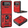 thumbnail image 1 of For Galaxy Z Flip 4 Case with Ring Holder Kickstand, Allytech Silde Camera Lens Protector Flip Hard PC Anti-Scratch Cover for Samsung Z Flip 4 2022, Red, 1 of 8