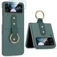 thumbnail image 1 of Galaxy Z Flip 4 Case with Ring Holder, Z Flip 4 Case with 9H Glass All-Inclusive Camera Lens Protector and Metal Ring Holder, Matte PC Slim Protective Case for Samsung Galaxy Z Flip 4 5G - Green, 1 of 16