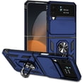 thumbnail image 1 of for Galaxy Z Flip 4 Case, Soft TPU & Hard PC Anti-scratch Sliding Cover Full Protection Ring Stand Rotating Kickstand Holder Magnetic Shockproof Phone Case Cover for Samsung Z Flip 4 5G,Blue, 1 of 9