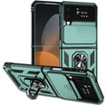 thumbnail image 1 of for Galaxy Z Flip 4 Case, Soft TPU & Hard PC Anti-scratch Sliding Cover Full Protection Ring Stand Rotating Kickstand Holder Magnetic Shockproof Phone Case Cover for Samsung Z Flip 4 5G,Green, 1 of 9