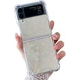 thumbnail image 1 of Galaxy Z Flip 4 Clear Case, Soft Clear Flexible Rubber Glitter Sparkle Case Girls Women Corners Shockproof Protective Cover for Samsung Galaxy Z Flip 4 -White, 1 of 14