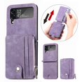 thumbnail image 1 of Galaxy Z Flip 4 Wallet Case with Card Holder【2 in 1 Detachable】【 Zipper Wallet】, Slim Fit Retro PU Leather Protective Flip Phone Cover for Samsung Galaxy Z Flip 4 5G 2022, 1 of 7