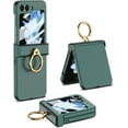 thumbnail image 1 of Galaxy Z Flip 5 Case with Ring Holder, Upgraded Hinge Protection Screen Protector Multi-Functional Ring Ultra-Thin Protective Case for Samsung Galaxy Z Flip 5 2023 - Green, 1 of 6