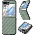 thumbnail image 1 of for Galaxy Z Flip 5 Case,Z Flip 5 Case Slim 0.97 Ounce Lightweight,Carbon Fiber Back Designed,Hard PC Thin Protective Bumper Flip 5 Cases Cover for Galaxy Z Flip 5 2023 (Green), 1 of 13